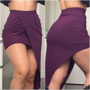 ASYMMETRICAL PURPLE SKIRT